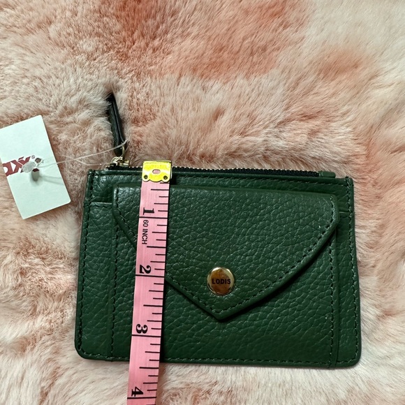 Lodis Bags Lodis Paige Leather Card Case With Key Ring Wallet Green